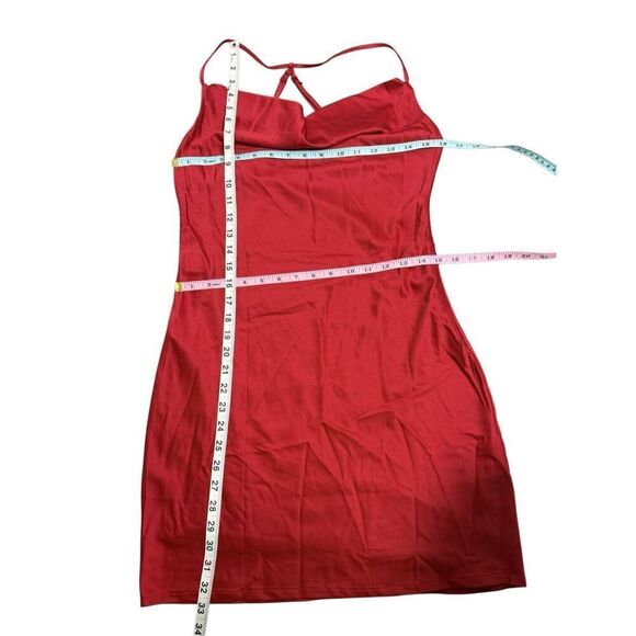 WYLDR superstitious cowl neck slip red mini dress small - Picture 3 of 7